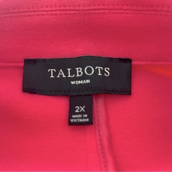 Talbots Blazer Jacket Warm Pink Casual Unlined Ponte Knit Plus size 2X - Picture 11 of 16